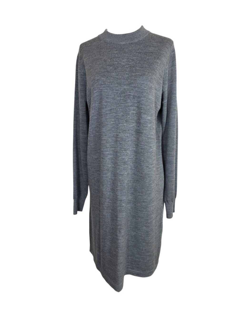 Frank &Oak Wool fine knit Long-Sleeve Grey Crewneck Sweater dress